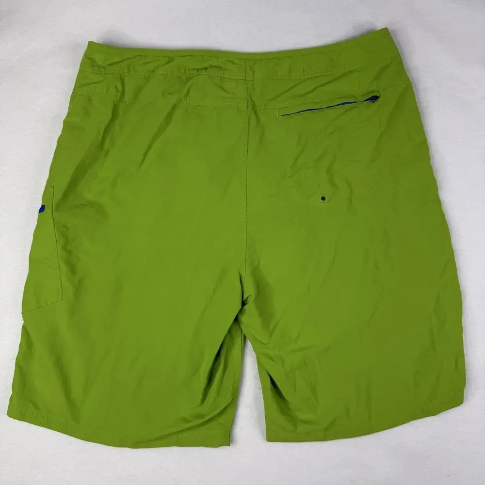 North Face Board Shorts Mens 34 Green Solid Swim Trunks Quick Dry Beach